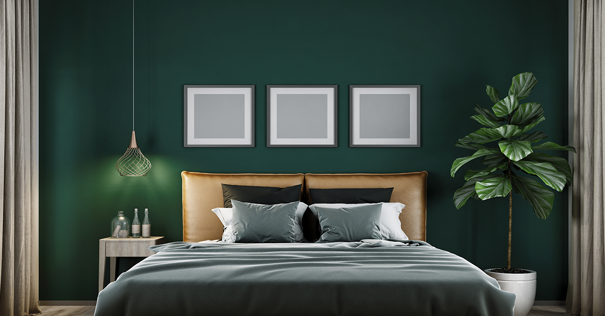 Emerald green wall Colour