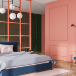 Peach coloured walls