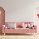 Valentines day home decor idea with white and pink colour combination