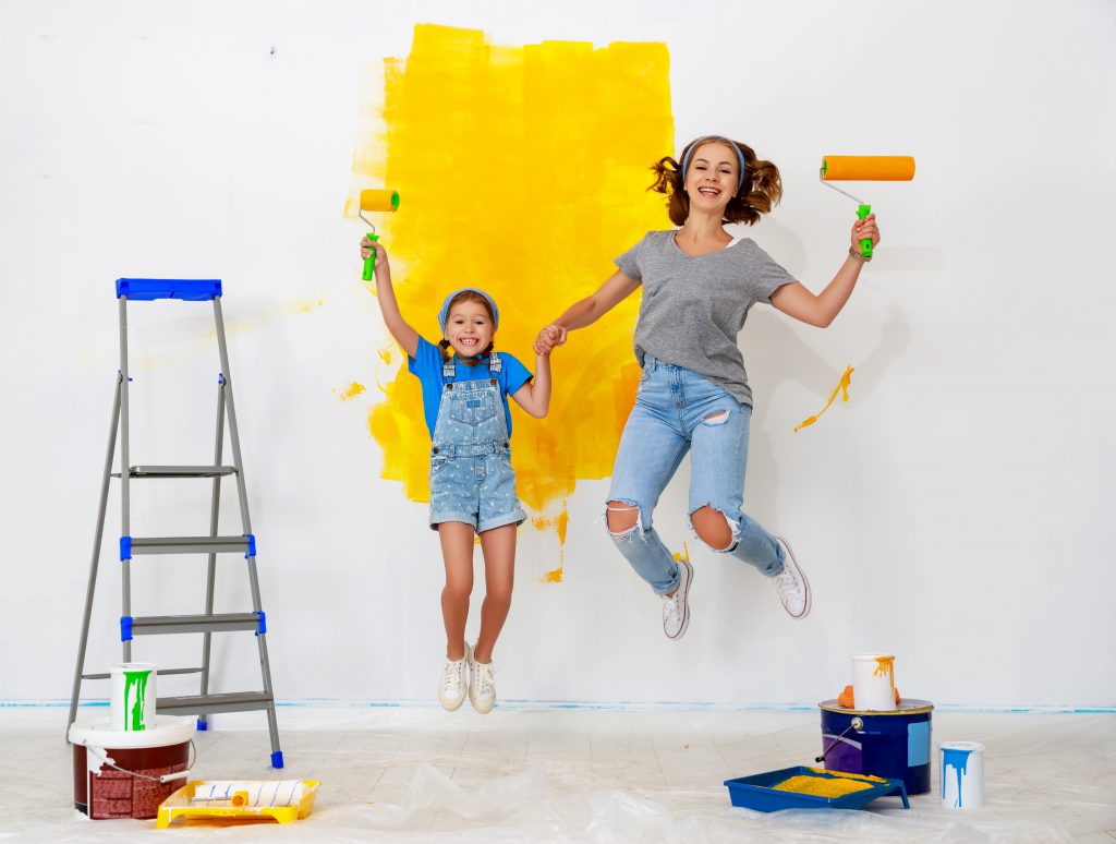 Mother and Daughter Painting