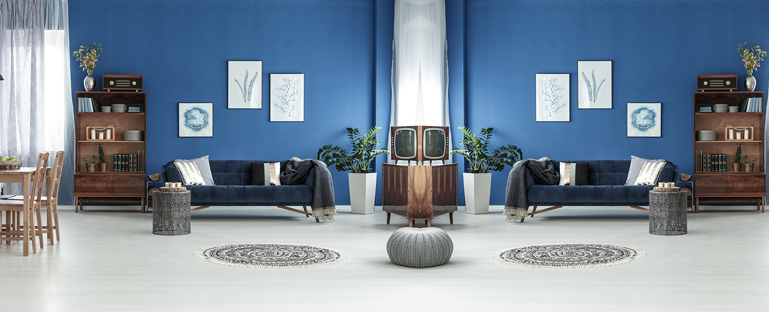 blue living room