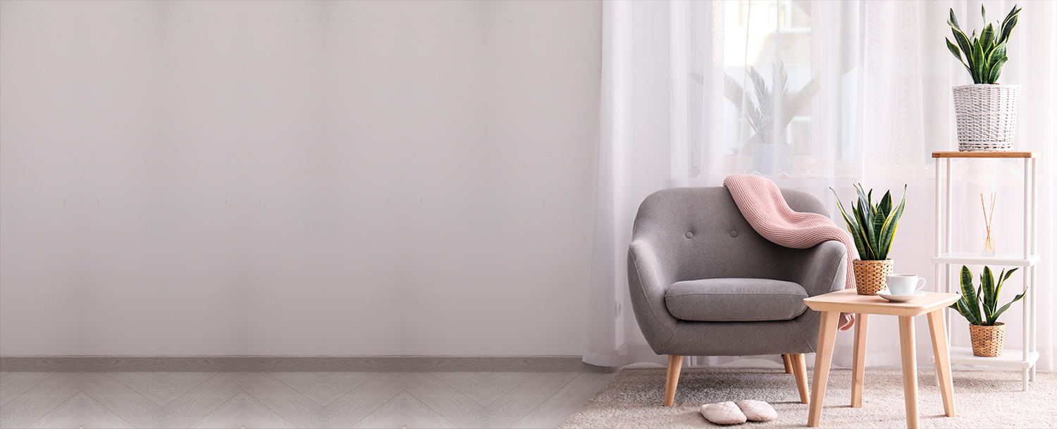 Grey Arm Chair In A Modern Living Room