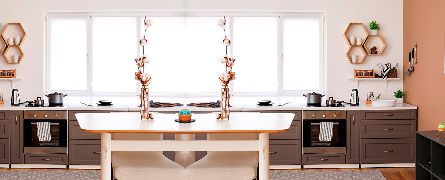 Modern Kitchen With Brown Cabinets