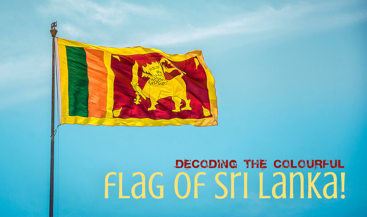 The colourful flag of Sri Lanka