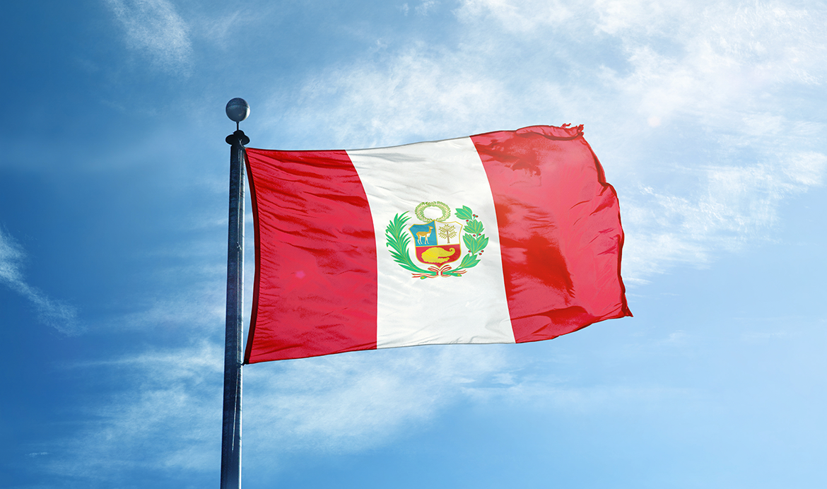 The colourful flag of Peru