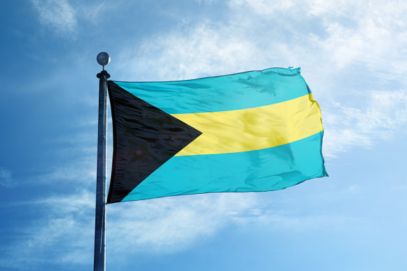 The colourful flag of Bahamas